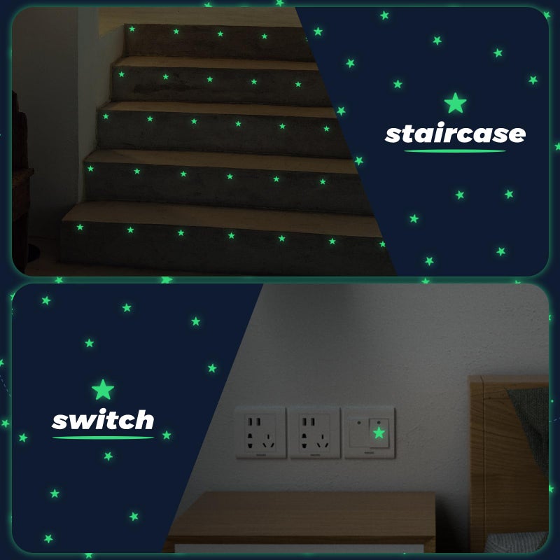YIIFELL Glow in The Dark Stars Stickers for Ceiling  514Pcs 3D Room Wall Decor Ceiling Stars Glow in The Dark Star Stickers Wall Decals for Kids Bedding Room or Party Birthday Gift - Image 5